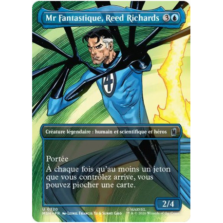 (Foil) Bleue - Mr Fantastique, Reed Richards (V2, Borderless Scene - Fantastic Family) (U) [MSH]