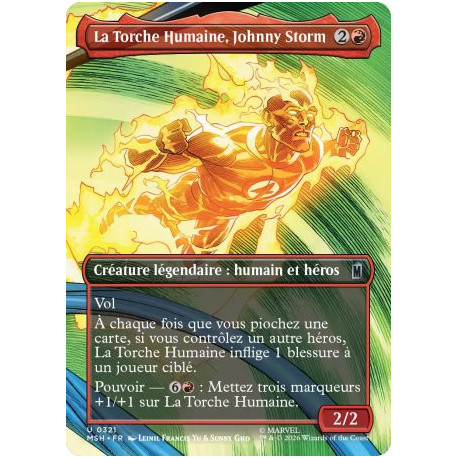 (Foil) Rouge - La Torche Humaine, Johnny Storm (V2, Borderless Scene - Fantastic Family) (U) [MSH]