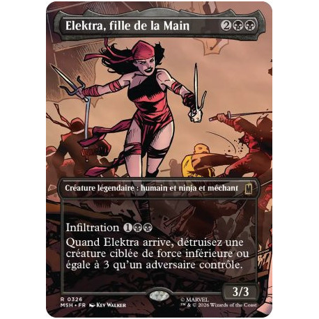 (Foil) Noire - Elektra, fille de la Main (V2, Borderless Scene - Daredevil Street Fight) (R) [MSH]