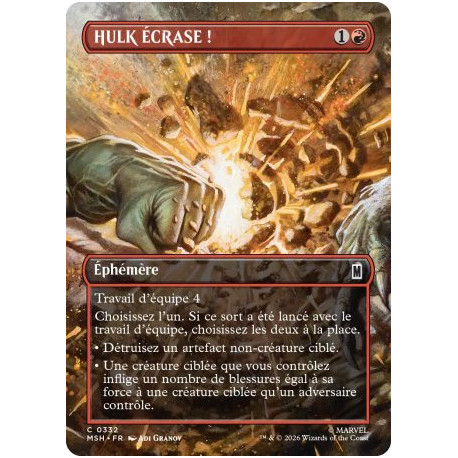 (Foil) Rouge - HULK ÉCRASE ! (V2, Borderless Scene - Hulks Smash) (C) [MSH]