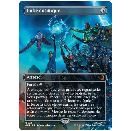 (Foil) Incolore - Cube cosmique (V3, Borderless Scene - Clash for the Cosmic Cube) (M) [MSH]