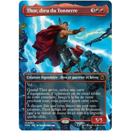 (Foil) Rouge - Thor, dieu du Tonnerre (V2, Borderless Scene - Clash for the Cosmic Cube) (M) [MSH]