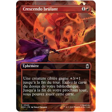 (Foil) Rouge - Crescendo brûlant (V2, Borderless Scene - Clash for the Cosmic Cube) (C) [MSH]