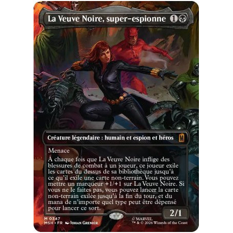(Foil) Noire - La Veuve Noire, super-espionne (V2, Borderless Scene - Clash for the Cosmic Cube) (M) [MSH]