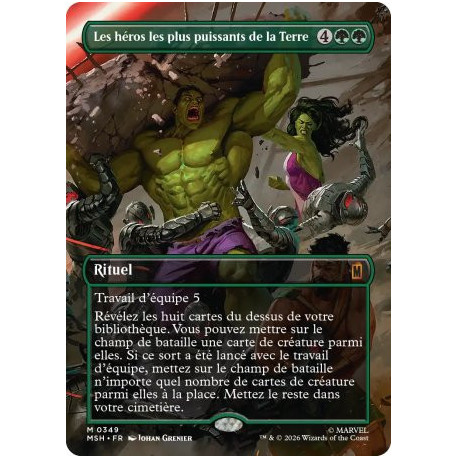 (Foil) Verte - Les héros les plus puissants de la Terre (V2, Borderless Scene - Clash for the Cosmic Cube) (M) [MSH]
