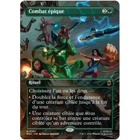 (Foil) Verte - Combat épique (V2, Borderless Scene - Clash for the Cosmic Cube) (R) [MSH]