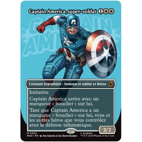 (Foil) Blanche - Captain America, super-soldat (V3, Borderless Logo) (M) [MSH]