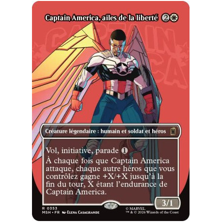 (Foil) Blanche - Captain America, ailes de la liberté (V2, Borderless Logo) (R) [MSH]