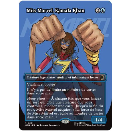 (Foil) Bleue - Miss Marvel, Kamala Khan (V2, Borderless Logo) (R) [MSH]