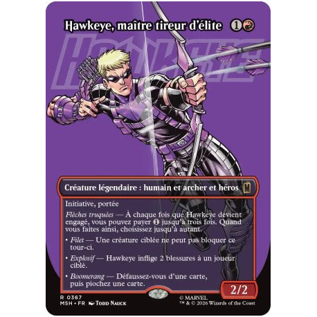 (Foil) Rouge - Hawkeye, maître tireur d'élite (V2, Borderless Logo) (R) [MSH]