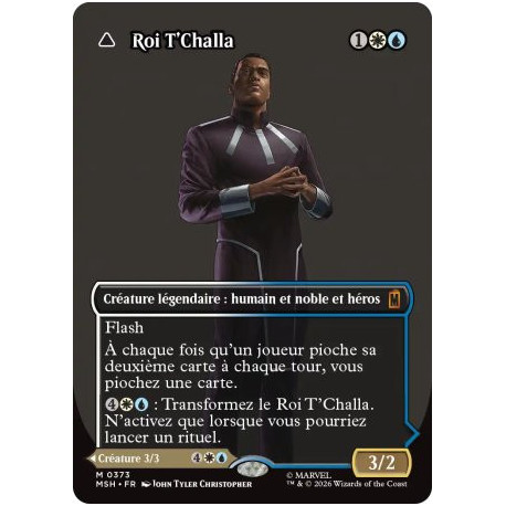 (Foil) Multicolore - Roi T'Challa // La Panthère Noire, espoir persistant (V3, Borderless Logo) (M) [MSH]