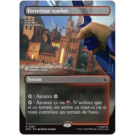 (Foil) Terrain - Forteresse sombre (V2, Borderless) (R) [MSH]
