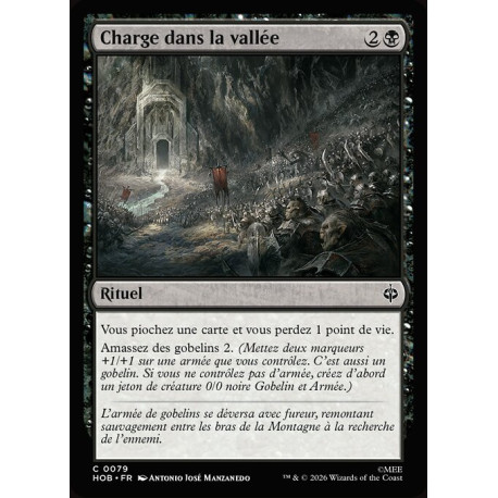 (Foil) Noire - Charge dans la vallée (V1) (C) [HOB]