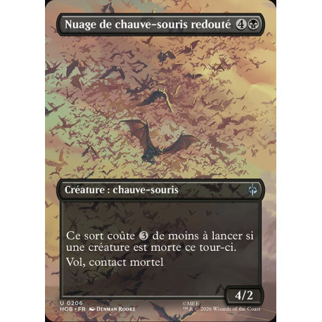 (Foil) Noire - Nuage de chauve-souris redouté (V2 Borderless Scene) (U) [HOB]