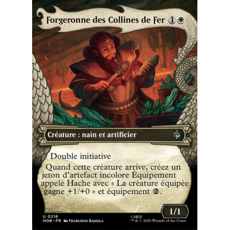(Foil) Blanche - Forgeronne des Collines de Fer (V2 Dragon Hoard Frame) (U) [HOB]