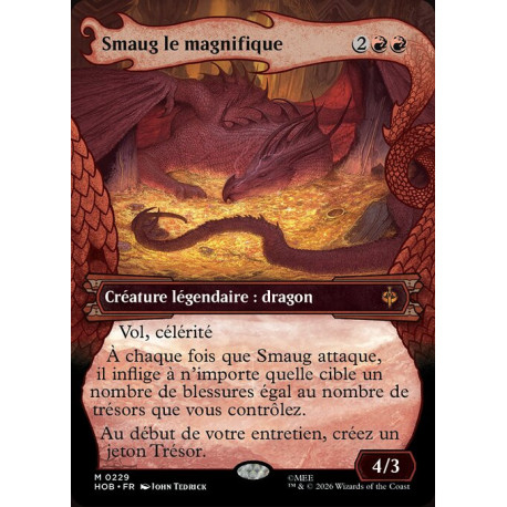 (Foil) Rouge - Smaug le magnifique (V2 Dragon Hoard Frame) (M) [HOB]