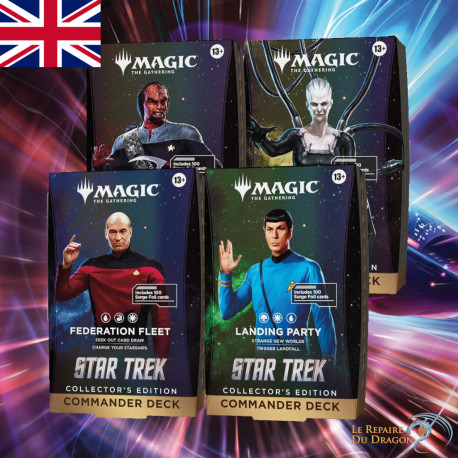 Lot des 4 Decks Commander COLLECTOR, Star Trek - Magic The Gathering (Sortie le 6 NOVEMBRE 2026)