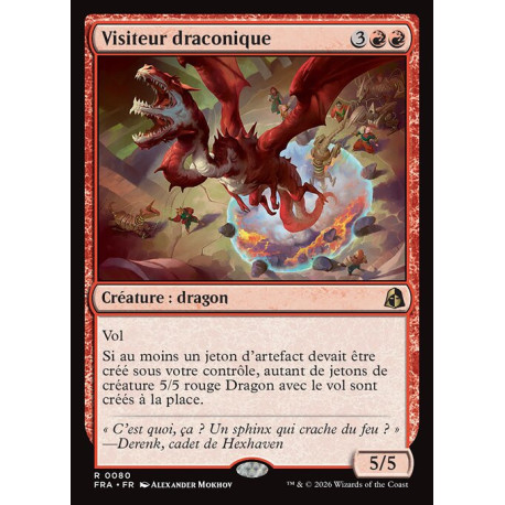 (Foil) Rouge - Visiteur draconique (V1) (R) [FRA]
