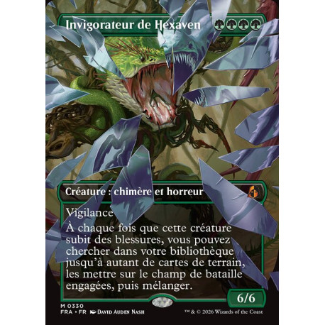 (Foil) Verte - Invigorateur de Hexaven (V2, Borderless - Shattered Mirror) (M) [FRA]