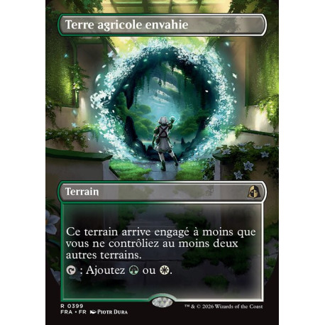 (Foil) Terrain - Terre agricole envahie (V2, Borderless Portal View) (R) [FRA]