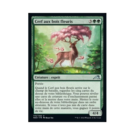 (FOIL) Verte - Cerf aux bois fleuris (U) [NEO]