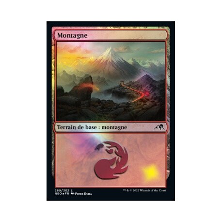 (FOIL) Terrain - Montagne (V1) (L) [NEO]
