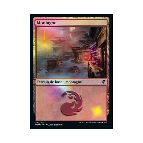 (FOIL) Terrain - Montagne (V2) (L) [NEO]